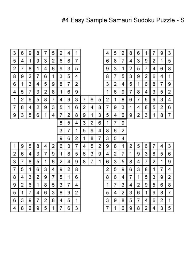 Samurai Sudoku solution